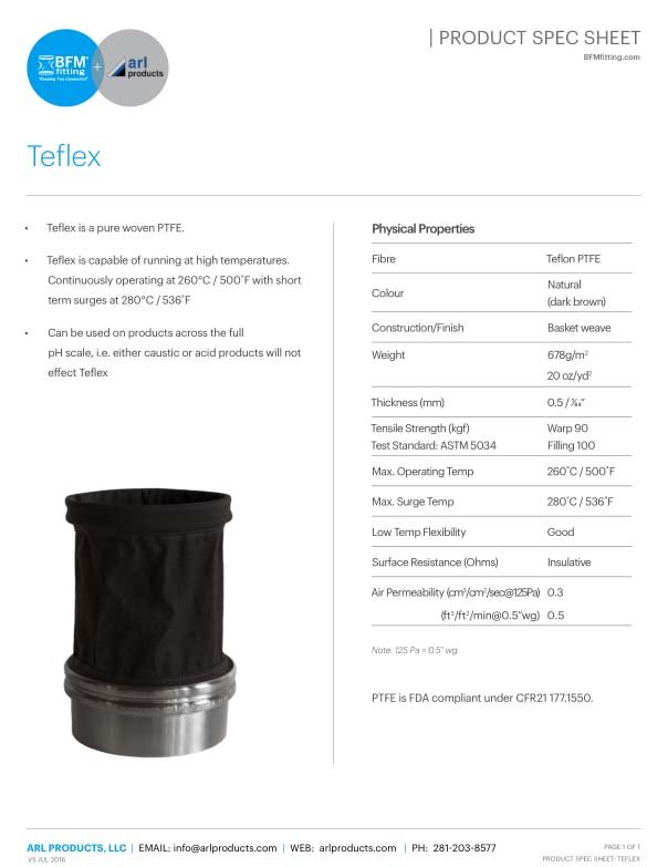 BFM Teflex Spec Sheet